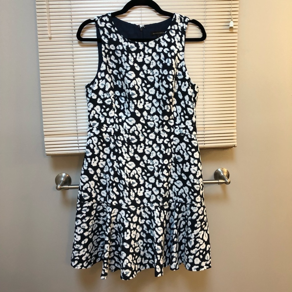 Banana Republic Multi Print Sleeveless Drop Waist Flare Dress